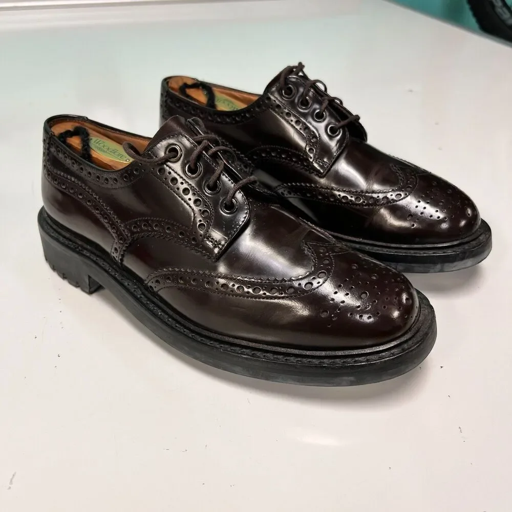 Church's Mcpherson Black Brogue Lace Derby Commando Sole 10.5 US EUC